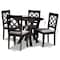 Baxton Studio Adina Grey Upholstered and Dark Brown Finished Wood 5-Piece Dining Set 173-9726-10900 - alternate 7